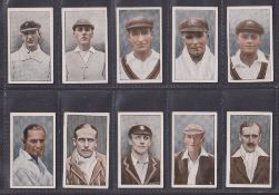 Cigarette cards, Godfrey Phillips Famous Cricketers (set 32 cards) (gd)