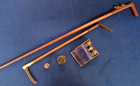 Collectables, 5 items to comprise a large wax seal with a nautical design, carved with a carnelian