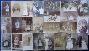 Postcards, Children, a collection of approx. 100 RP portraits of children, some with parents,