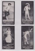 Cigarette cards, India, Crown Tobacco Co, Actresses, 'L' size, black border, plain back, four cards,