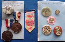 Collectables, Ribbons and Medals for George V and Queen Mary (1911-1935), 9 items to comprise 6