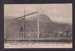 Football postcard, Newcastle v Sunderland 1906 printed card showing match action with related ink