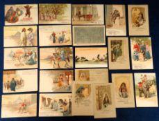 Tobacco advertising postcards, North Africa, Dimitrino & Co, Cairo, a collection 22 advertising