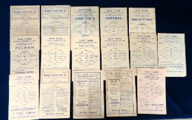 Football programmes, Reading homes, 1940's, 16 programmes v QPR (grubby) & Arsenal both FLS 1942-