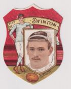 Trade card, Baines, Play Up Football Cards, shield shaped rugby card, 'Play Up Swinton' with