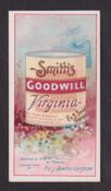 Cigarette card, Smith's, Advertisement card, type card with advert for 'Smith's Goodwill