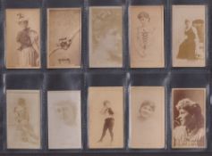 Cigarette cards, USA, Kinney Sweet Caporal Photographic Actors & Actresses, 17 cards, many different