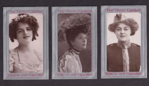 Tobacco advertising, Will's, three photographic advertising postcards each showing a beauty and each