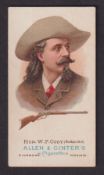 Cigarette card, USA, Allen & Ginter, The World's Champions, type card, Hon. W.F. Cody (Buffalo Bill)
