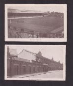 Football postcards, Fulham FC, two b/w printed cards showing internal and external views of the