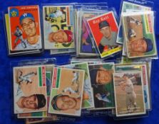 Trade cards, USA, Baseball, approx. 70 cards majority issued by Topps in the 1950's / 1960's various