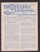 Football programme, Chelsea v Reading 7 Dec 1912, South Eastern League, 4 pages (ex binder, vg) (1)