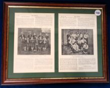 Ladies Football, a framed and glazed original double page extract from The Sketch Magazine 27 Mar