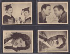 Trade cards, Australia, Film Fun Film Stars (set 12 cards) XL sized including Laurel & Hardy,