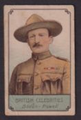 Trade card, Chappel's Chocolates, British Celebrities, type card, Baden-Powell (slight creasing &