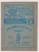 Football programme, Millwall Res v Reading Res 28 Aug 1937 (some sl age toning, gen gd) (1)