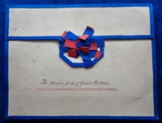 Ephemera, Victorian handmade silk and card pouch entitled 'The Union Jack of Great Britain' which