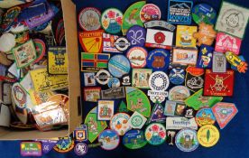 Badges, Scouting, 400+ sew-on badges bought on scouting excursions, most modern but some vintage (
