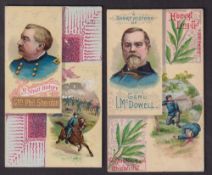 Cigarette cards, USA, Duke's, Histories of Generals, 'X' size two cards, Gen'l. I. McDowell & Gen.