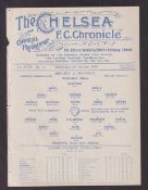 Football programme, Chelsea Res v Reading Res 15 Oct 1930, London Combination, single sheet (ex