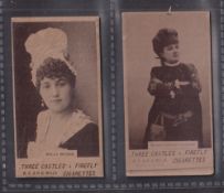 Cigarette cards, Wills, Actresses Collotype, unnamed subjects, plain backs, two cards, CRB no 103,