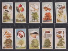 Cigarette cards, Edwards Ringer & Bigg, 2 sets British Trees & Their Uses, Past & Present (gen gd/