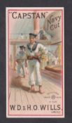 Cigarette card, Wills, Advertisement Card (Wills's Navy Cut Capstan Brand back), 'Capstan Navy