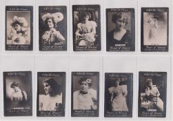 Cigarette cards, Cope's, Actresses & Beauties (set, 50 cards) (mixed condition, 6 with tape marks to