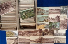 Postcards, approx. 1200 UK cards to include RPs and printed. Street scenes, buildings, churches,