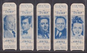 Cigarette cards, Carreras Turf uncut slides, Film Favourites (set 50 cards) (mixed condition, many