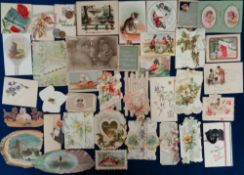 Ephemera, Greetings Cards, a selection of approx. 300, late 19th to early 20thC cards to include