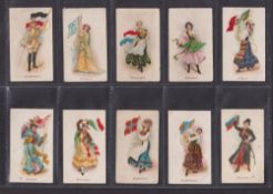 Cigarette cards, Wills Overseas, Flag Girls of all Nations (green non descriptive backs) (set 25