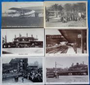 Postcards, a transport selection (aviation & rail) of 6 cards inc. RPs of Major Gordan and his