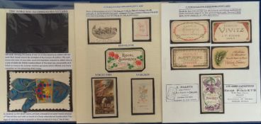 Postcards, Silks, a selection of 10 embroidered silk insert cards and a serrated French WW2 card