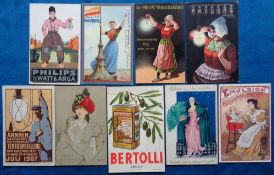 Postcards, Advertising inc. Palais de la Nouveaute, Glamour, Arnhem Electric 1907, Philips Light
