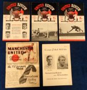 Football programmes, Manchester Utd, 5 programmes, 4 home games v Derby County 2 Jan 1937 (