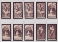 Cigarette cards, Ogden's, Dominoes - Beauties, Corners Not Mitred (set, 56 cards) (gen. gd)