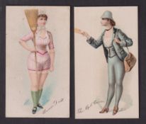 Cigarette cards, USA, Buchner, Morning Glory Maidens, 'X' size, two cards, ref. N285 (General