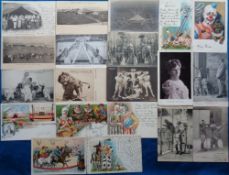 Postcards, Circus, good selection, inc. Gruss Eders, Clowns by Roick (5), RP, Corty-Althoff, Acts,