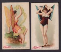 Cigarette cards, USA, Buchner, Butterflies & Bugs (printed backs), 'X' size, two cards, ref. N282,