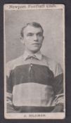 Cigarette card, W.T. Davies & Sons, Newport Football Club, type card, J. Hillman (corners slightly