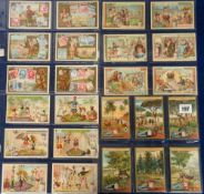 Trade cards, Liebig, four Dutch language sets, Trees of Different Latitudes S501, Variety Acts II