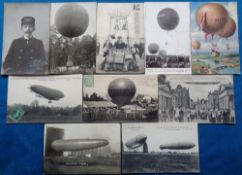 Postcards, Balloons & Airships, early, inc. RP, Patrie, Gordon Bennett, Leipzig 1912, The Baby,