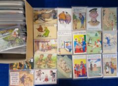 Postcards, a mixed, mainly subject collection of over 350 cards, with many comic inc. Dudley,
