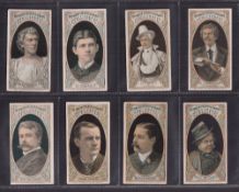 Cigarette cards, USA, Thos. H. Hall, Actors & Actresses (Black Background), 8 cards, all Actors,