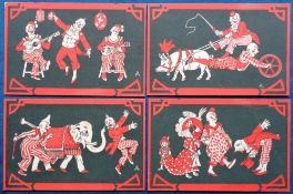 Postcards, Trade, Belle Jardiniere, Comedy Clown, red/black, sold by Maison Berriot of Lille (vg) (