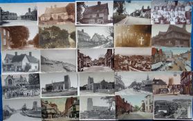 Postcards, Suffolk, a collection of 57 cards, with RPs of Bridge St Halesworth, The Street