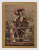 Cigarette card, T.E. Yeomans, Beauties, 'M' size, type card, no 12 (gd/vg) (1)