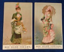 Tobacco advertising, USA, Walter B. Gould & Co, Big Bass Cigars, two premium size colour advertising