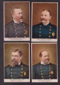 Cigarette cards, USA, Buchner, Police Inspectors & Captains in Uniform, 'X' size, four cards,